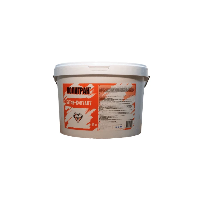 Грунтовка бетон-контакт ПОЛИГРАН ведро 14кг