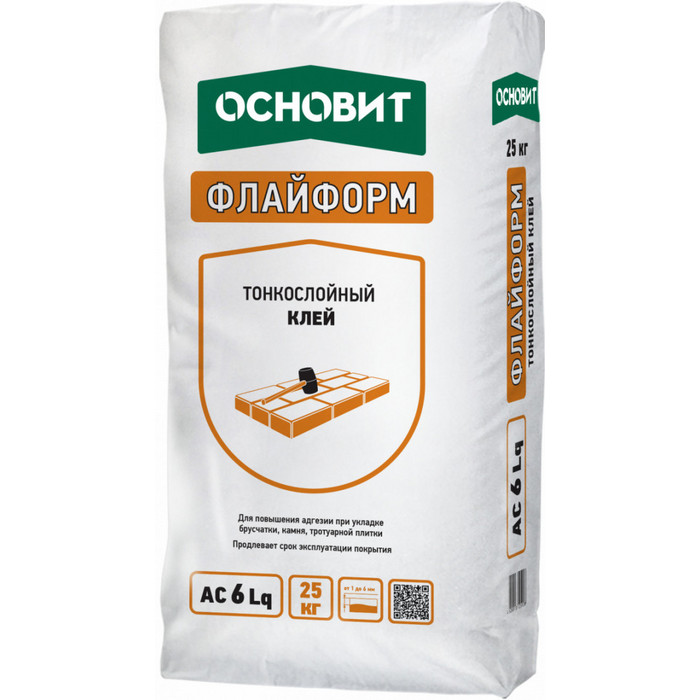 Клей для укладки брусчатки и камня тонкослойный ОСНОВИТ ФЛАЙФОРМ AC6 Lq 25 кг