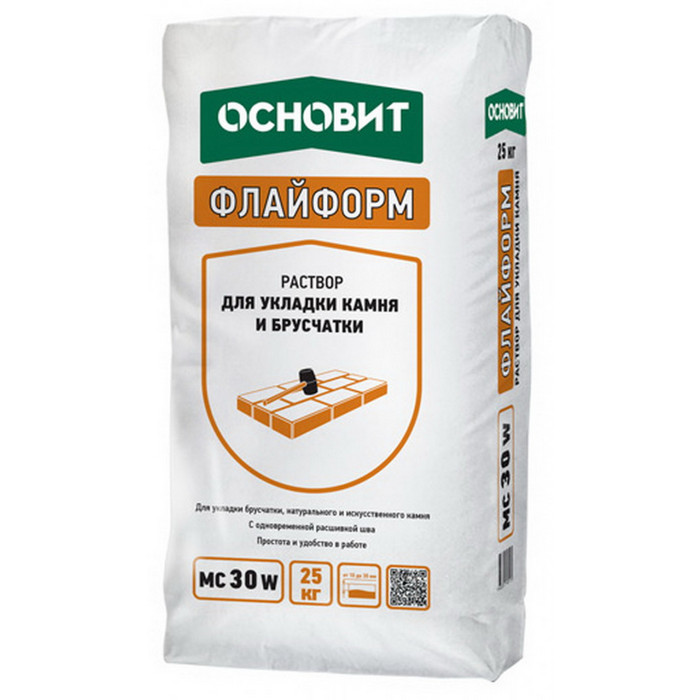 Раствор для укладки камня с одновременной расшивкой шва, белый 010 ОСНОВИТ ФЛАЙФОРМ MC30 W 25 кг
