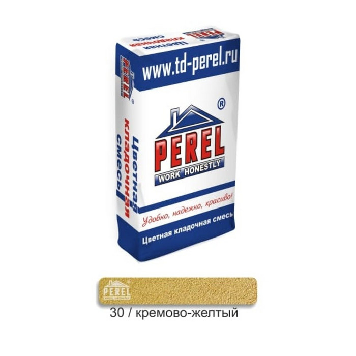 Цветная кладочная смесь PEREL SL 0030 кремово-желтый 25 кг