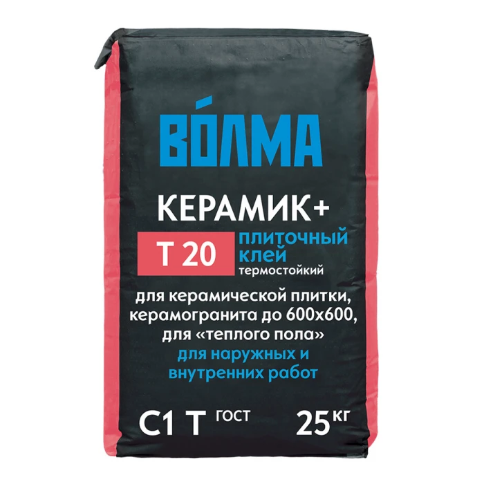 Клей для плитки и керамогранита Волма Керамик Плюс серый класс С1 Т 25 кг