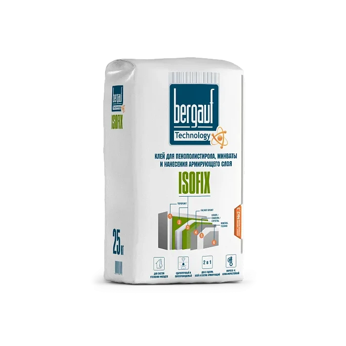 Клей для пенополистирола и минваты Bergauf Isofix 25 кг