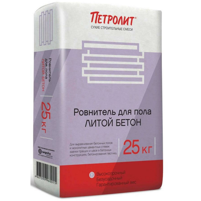 Ровнитель для пола Петролит Литой бетон М300 25 кг