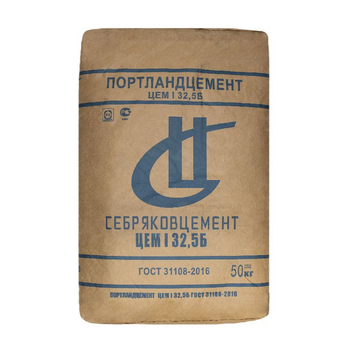 Цемент Себряковцемент ПЦ 400 Д20 (ЦЕМ I 32,5Б), 50 кг