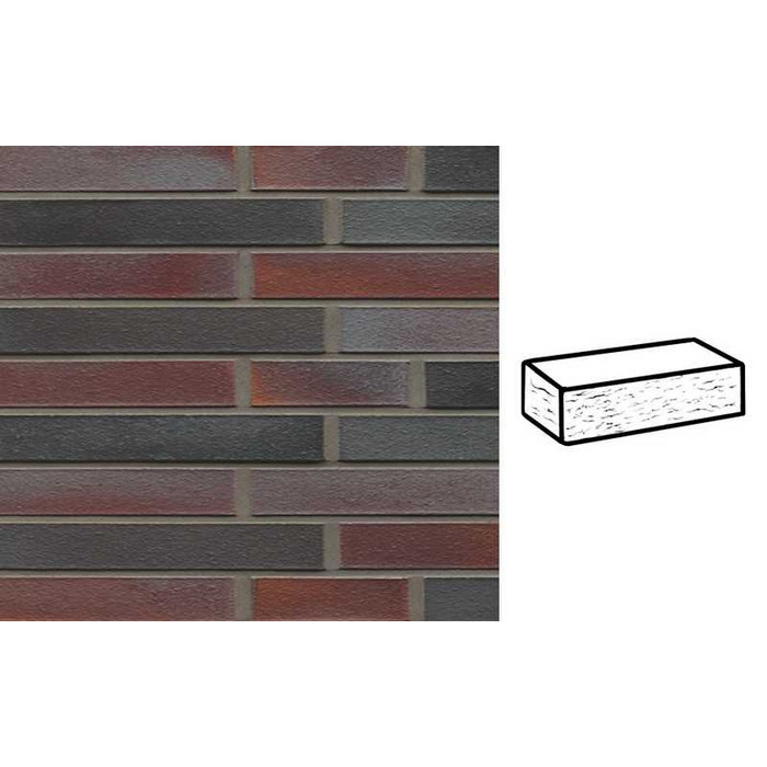 Кирпич клинкерный Muhr 25 Violettschwarz рустик, 290х90х40 мм