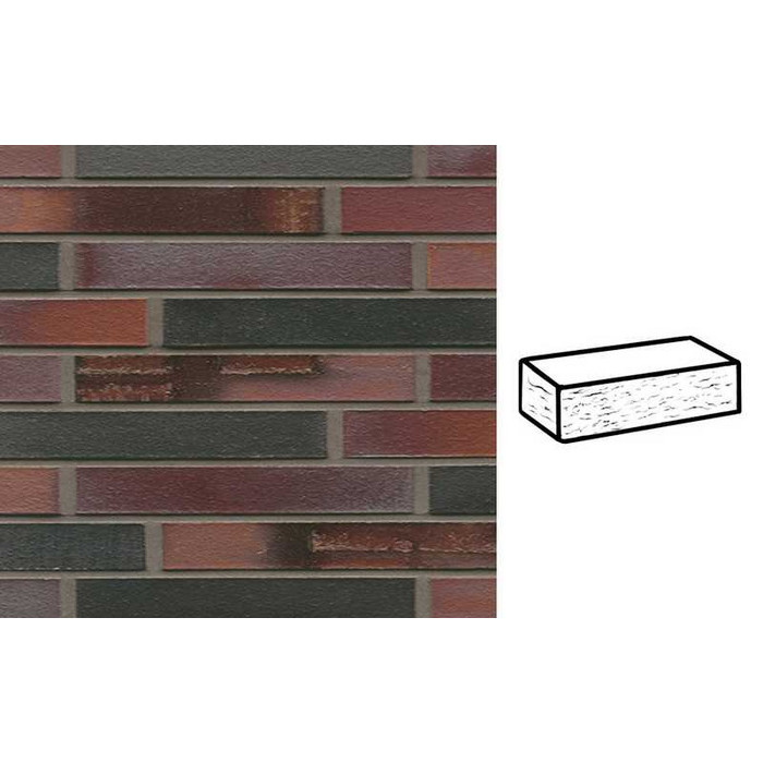 Кирпич клинкерный Muhr 29 S Schwarzblau-bunt Spezial рустик, 290х90х40 мм