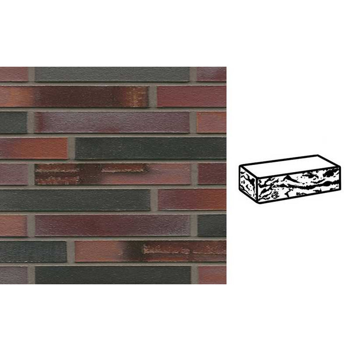 Кирпич клинкерный Muhr 29 S Schwarzblau-bunt Spezial готик, 290х90х40 мм