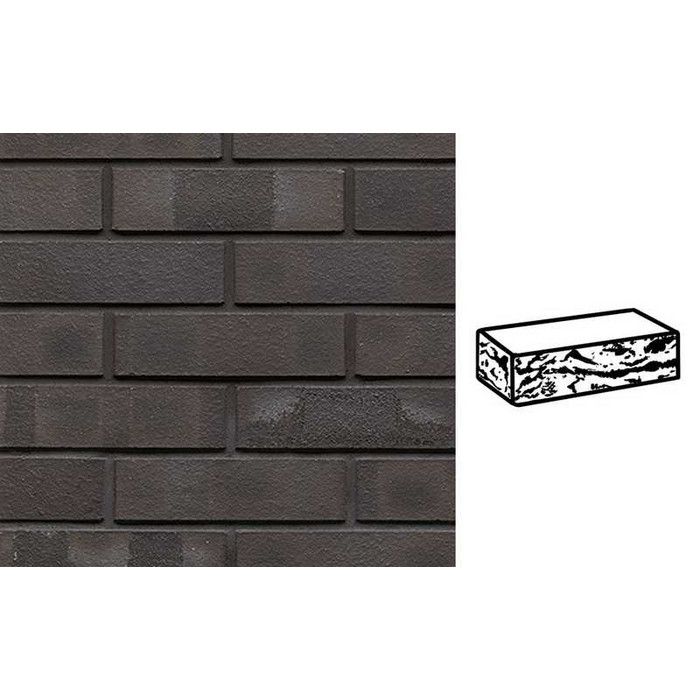 Кирпич клинкерный Muhr 05 KS Eisenschmelz Schwarzbraun Kohle Spezial готик, 250х120х65 мм