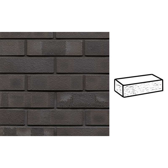 Кирпич клинкерный Muhr 05 KS Eisenschmelz Schwarzbraun Kohle Spezial рустик, 250х120х65 мм