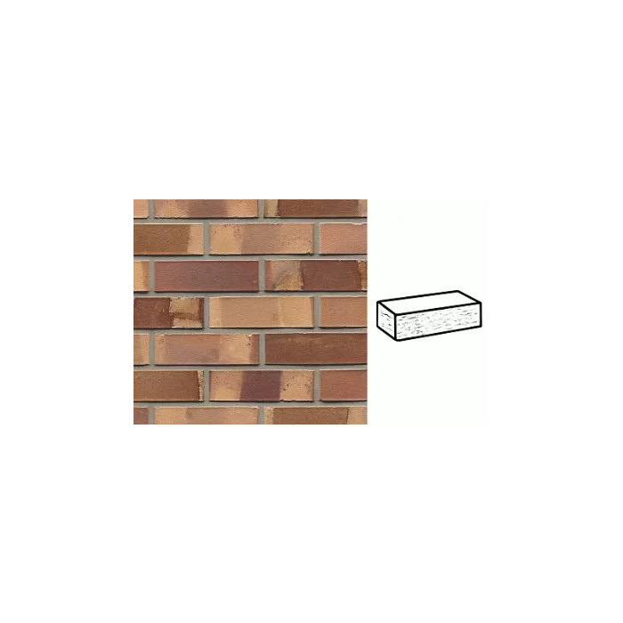 Кирпич клинкерный Muhr 08 KS Lachsrot Kohle Spezial рустик, 290х90х40 мм