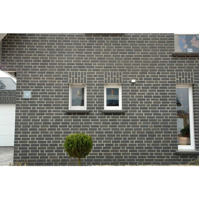 Кирпич клинкерный Muhr 05 K Eisenschmelz Schwarzbraun Kohle гладкий, 240х115х71 мм фото 2