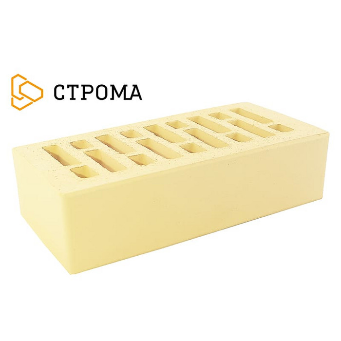Кирпич облицовочный Строма Слоновая кость, М175, 250х120х65 мм