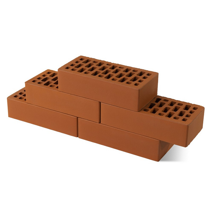 Кирпич BRAER красный 1НФ ГОСТ, 250х120х65 мм