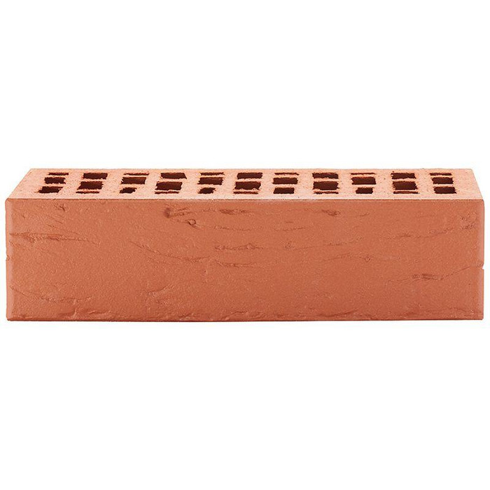 Кирпич облицовочный ЛСР красный рустик, утолщенные стенки, 250х120х65 мм фото 3