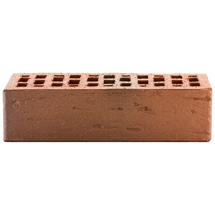 Кирпич облицовочный ЛСР красный флэш ультра рустик, утолщенные стенки, 250х120х65 мм фото 3