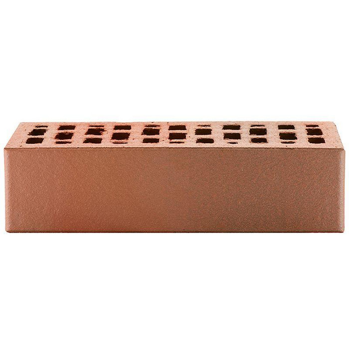 Кирпич облицовочный ЛСР красный флэшинг гладкий, утолщенные стенки, 250х120х65 мм фото 3