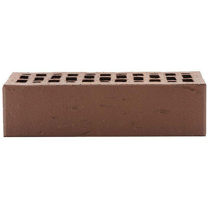 Кирпич облицовочный ЛСР темно-коричневый рустик, утолщенные стенки, 250х120х65 мм фото 3