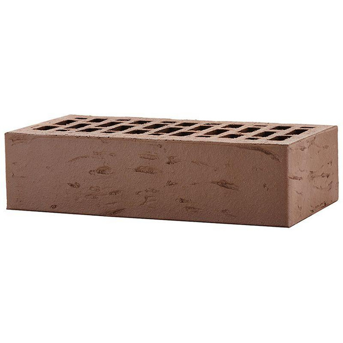 Кирпич облицовочный ЛСР темно-коричневый рустик, утолщенные стенки, 250х120х65 мм фото 4