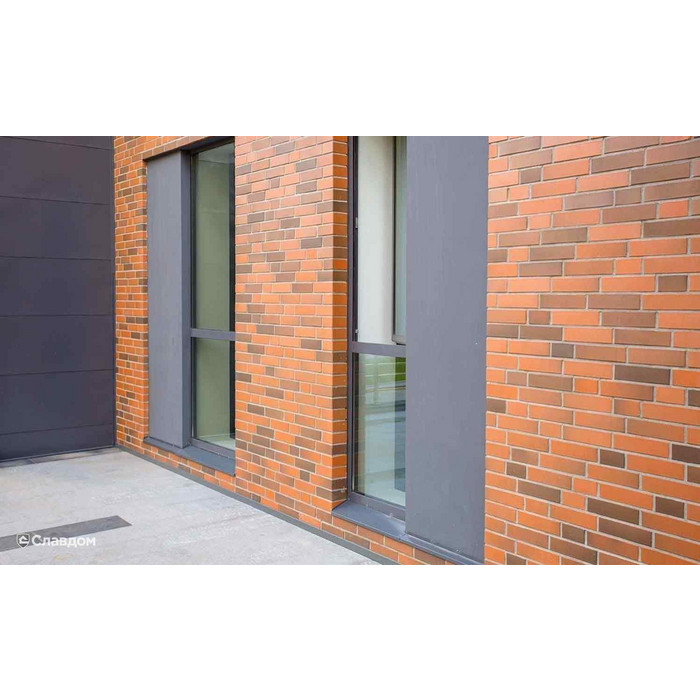 Кирпич клинкерный ЛСР Ноттингем красный флэшинг гладкий 250х85х65 мм фото 7