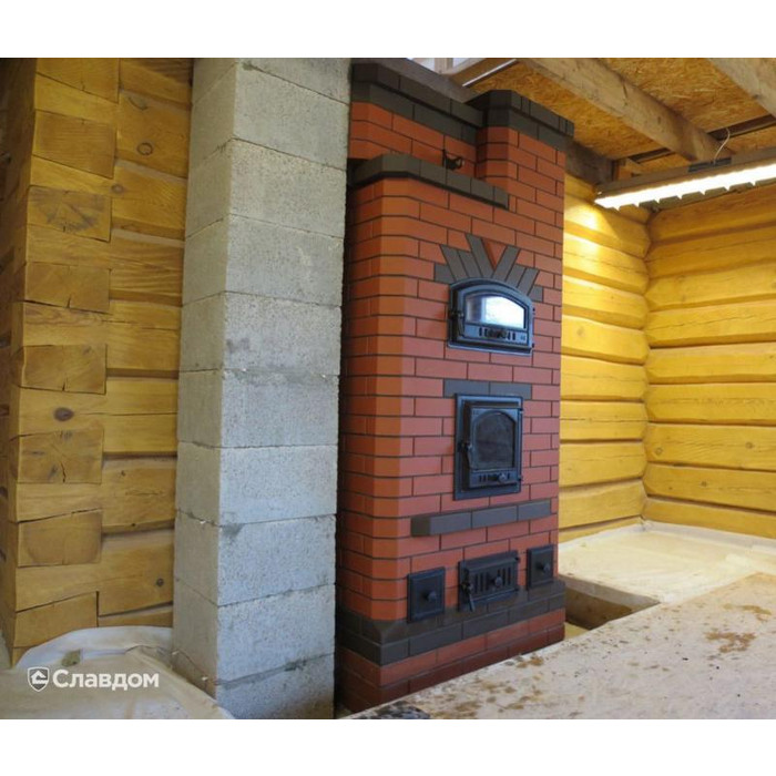 Печной кирпич фигурный полнотелый Lode Brunis F6 гладкий, 250х120х65 мм фото 2