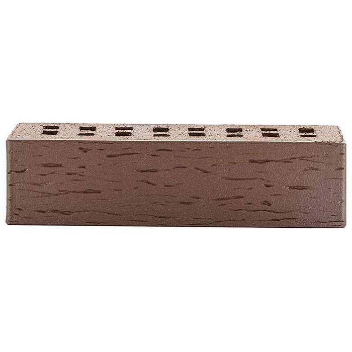 Кирпич клинкерный ЛСР Брюгге темно-терракотовый флэш береста 250х85х65 мм фото 3