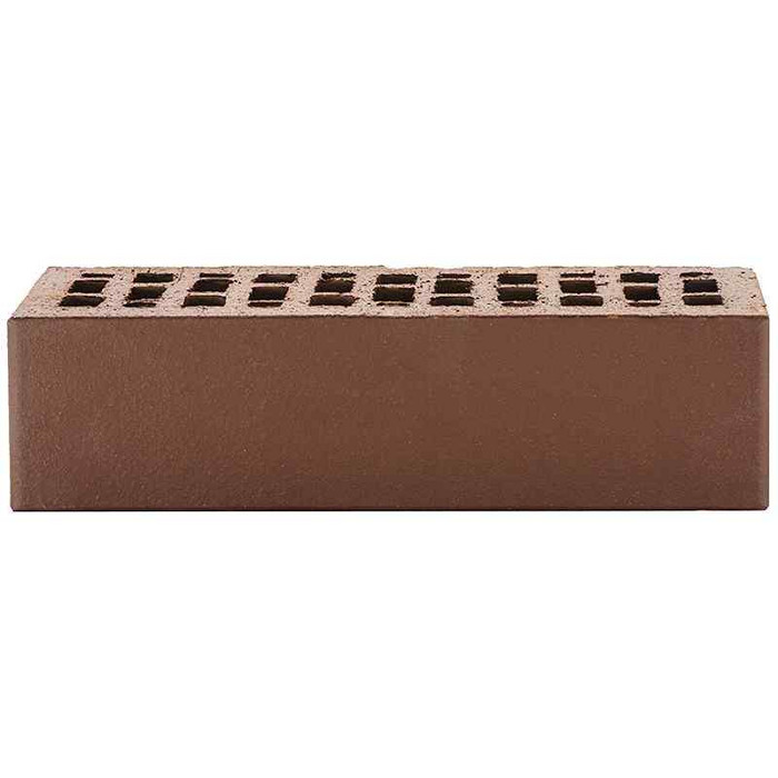 Кирпич облицовочный ЛСР темно-коричневый гладкий, утолщенные стенки, 250х120х65 мм фото 3