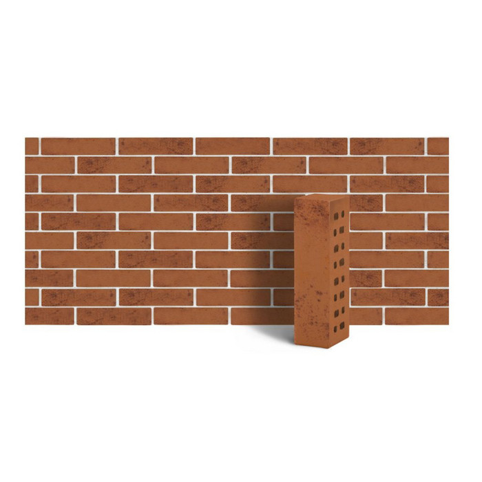 Клинкер фасадный ЛСР Нева-Хаус морковный посыпка тип 3.3Т 0,48NF