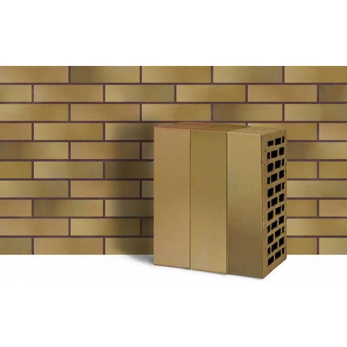 Кирпич облицовочный ЛСР пшеничный флэш гладкий 250х120х65 мм фото 2