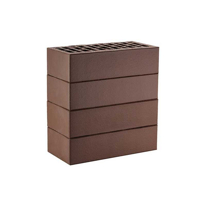 Кирпич облицовочный ЛСР темно-коричневый гладкий, утолщенные стенки, М175, 250х120х65 мм