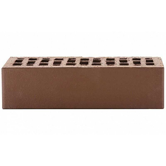 Кирпич облицовочный ЛСР темно-коричневый гладкий, утолщенные стенки, М175, 250х120х65 мм фото 4