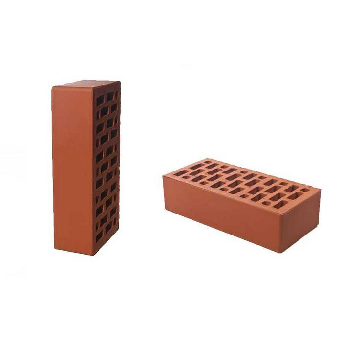 Кирпич облицовочный BRAER красный гладкий, 250х120х65 мм