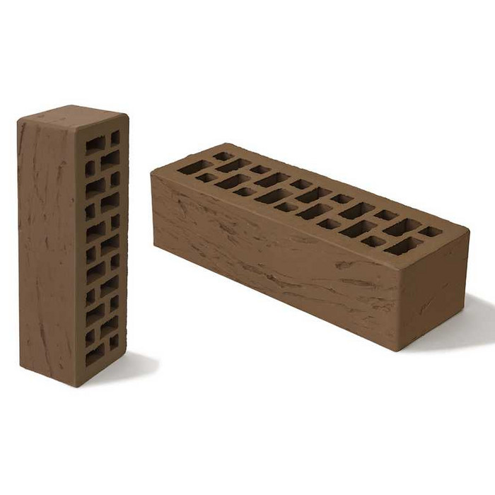 Кирпич облицовочный BRAER светло-коричневый риф, 250х85х65 мм