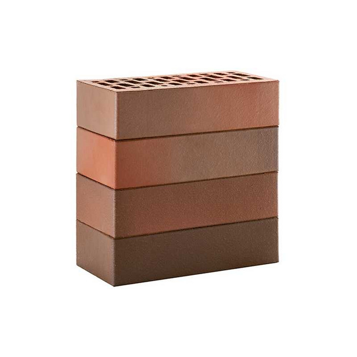 Кирпич облицовочный ЛСР красный флэшинг гладкий, утолщенные стенки, М175, 250х120х65 мм