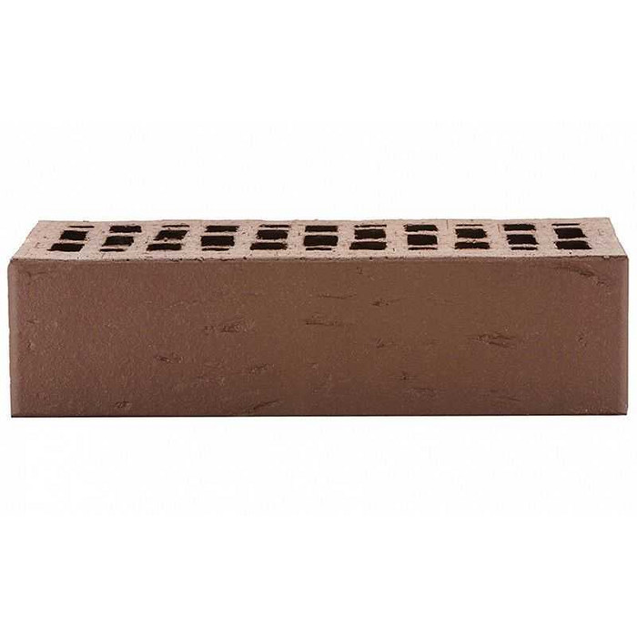 Кирпич облицовочный ЛСР темно-коричневый рустик, утолщенные стенки, М175, 250х120х65 мм фото 4