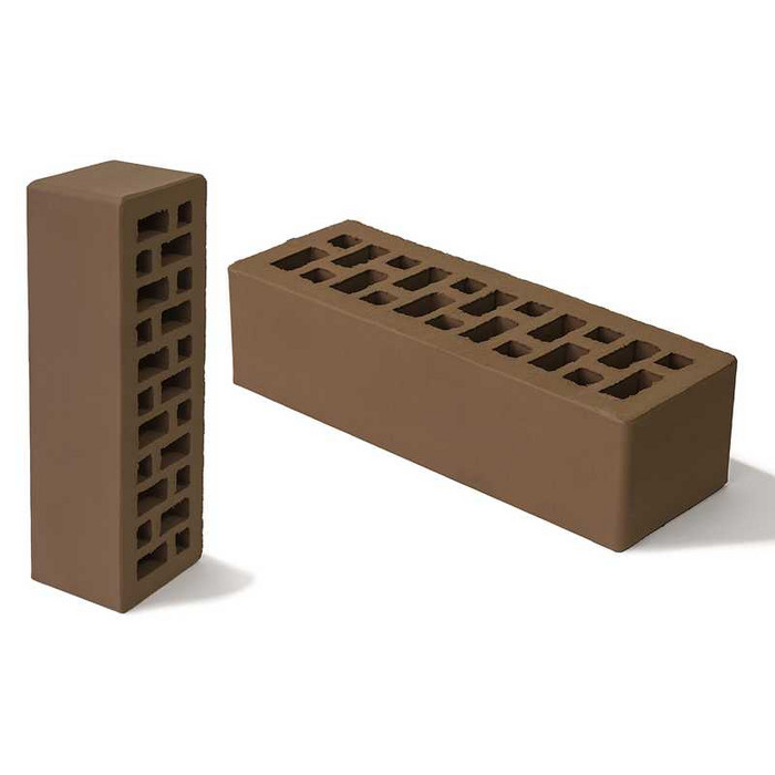 Кирпич облицовочный BRAER светло-коричневый гладкий, 250х85х65 мм