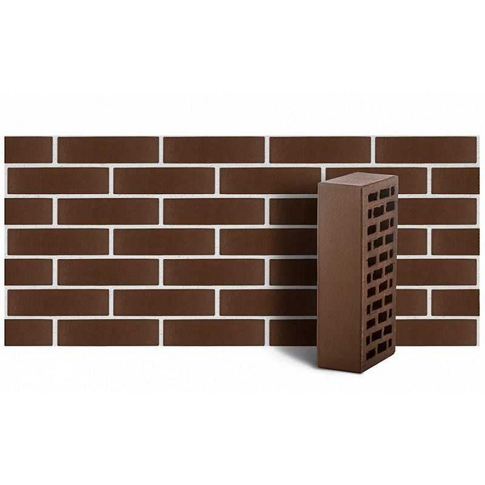 Кирпич облицовочный ЛСР темно-коричневый гладкий М175 250х120х65 мм фото 4
