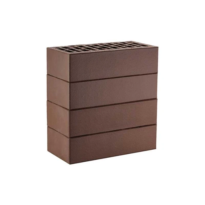 Кирпич облицовочный ЛСР темно-коричневый гладкий М175 250х120х65 мм