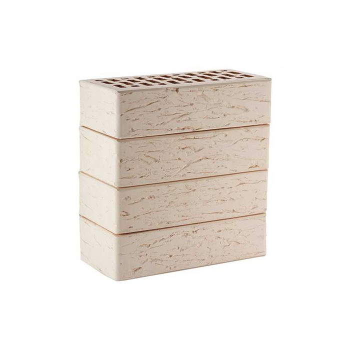 Кирпич облицовочный ЛСР белый рустик M175 250х120х65 мм