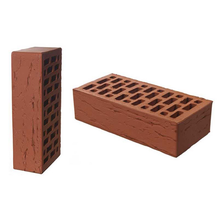Кирпич облицовочный BRAER красный риф, 250х120х65 мм