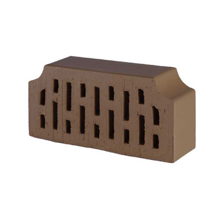 Кирпич облицовочный радиусный пустотелый Lode Brunis F12 гладкий, 250х120х65 мм