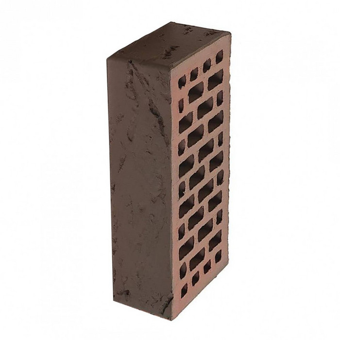 Кирпич BRAER облицовочный БРАЕР кладка бордо кора дуба, 250х120х65 мм фото 8
