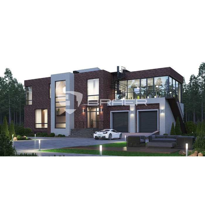 Кирпич BRAER облицовочный БРАЕР кладка бордо кора дуба, 250х120х65 мм фото 6