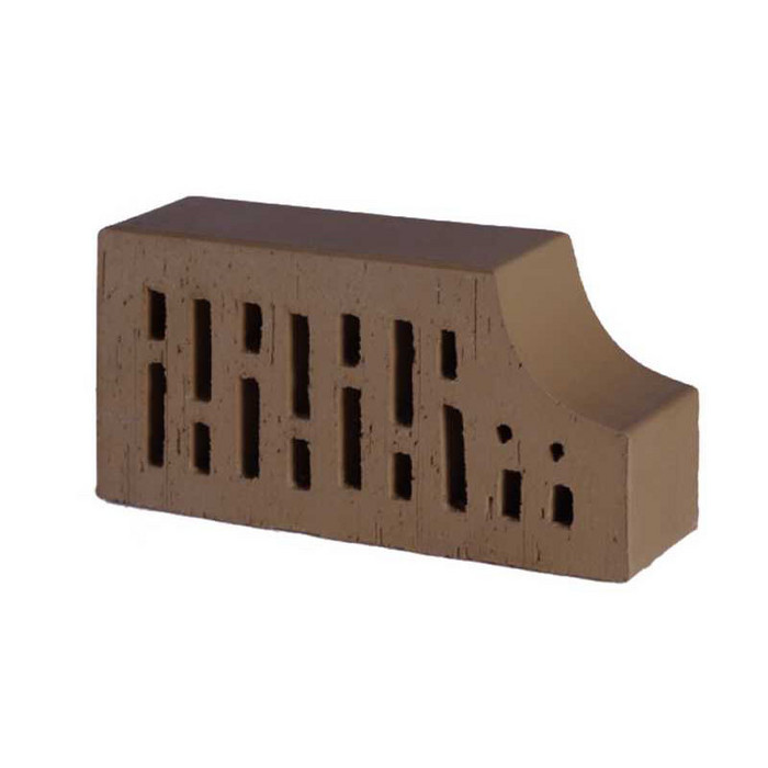 Кирпич облицовочный радиусный пустотелый Lode Brunis F13 гладкий, 250х120х65 мм