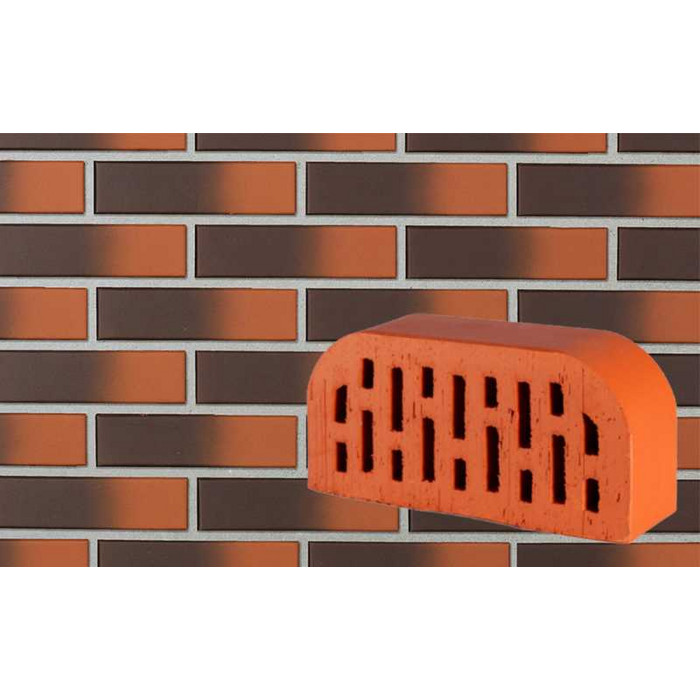 Кирпич облицовочный радиусный пустотелый Lode Aquarius F14 гладкий, 250х120х65 мм