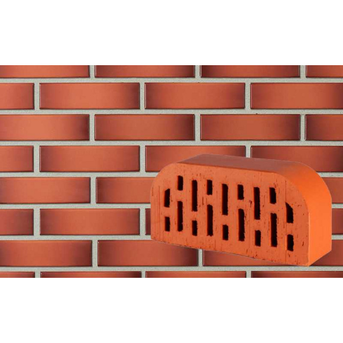 Кирпич облицовочный радиусный пустотелый Lode Gemini F14 гладкий, 250х120х65 мм