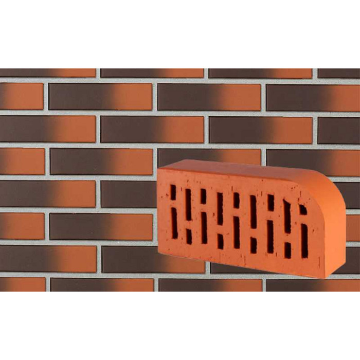 Кирпич облицовочный радиусный пустотелый Lode Aquarius F15 (R60) гладкий, 250х120х65 мм