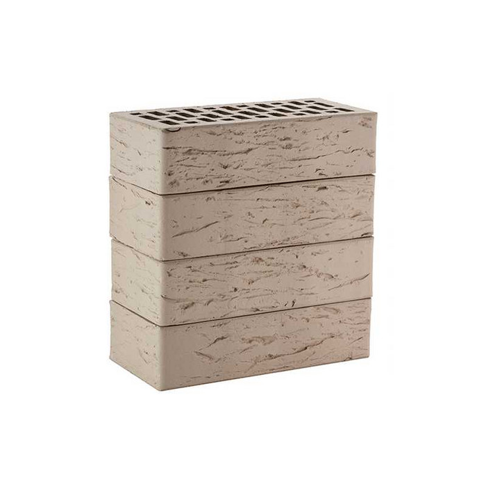 Кирпич облицовочный ЛСР серый рустик, 250х120х65 мм