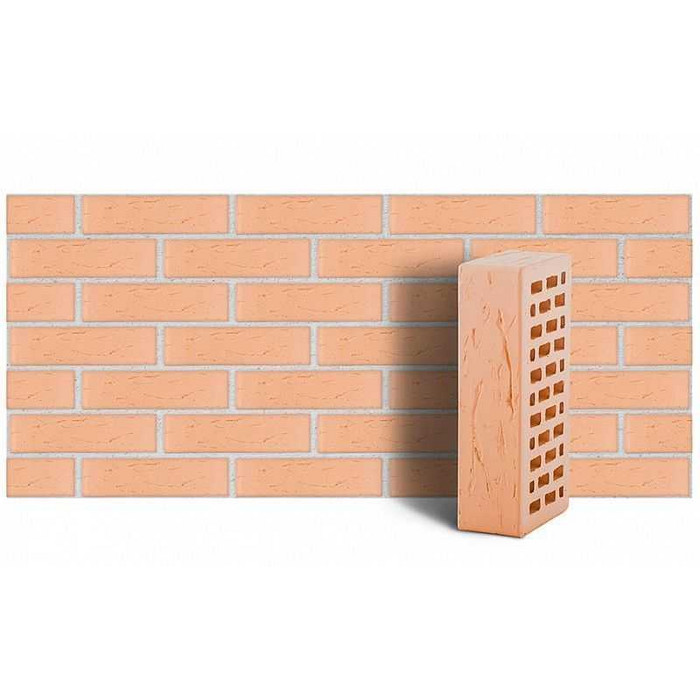 Кирпич облицовочный ЛСР слоновая кость рустик М175 250х120х65 мм фото 2