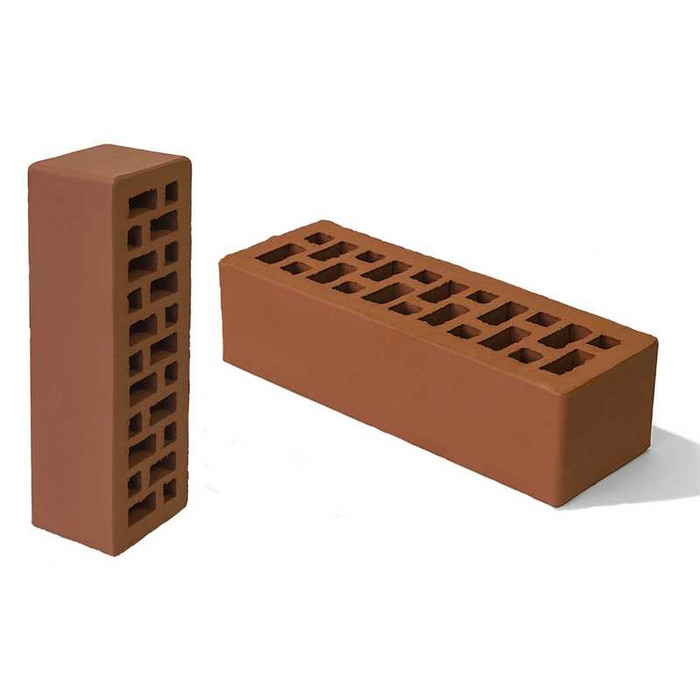 Кирпич облицовочный BRAER красный гладкий, 250х85х65 мм