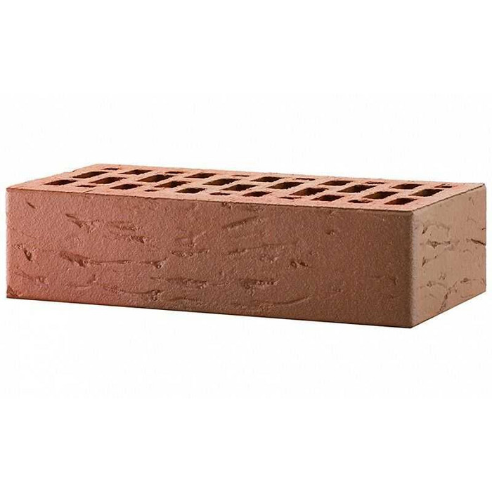 Кирпич облицовочный ЛСР красный флэшинг рустик, утолщенные стенки, М175, 250х120х65 мм фото 4